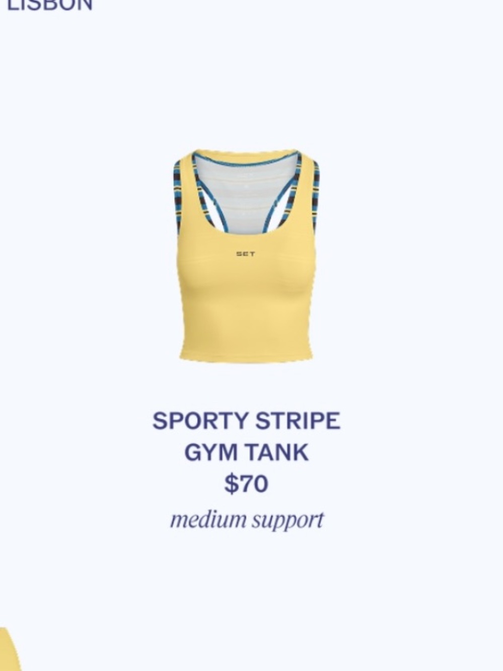 SetActive Sporty Stripe Gym Tank - Yellow